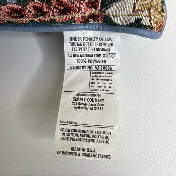 Vintage Bunny Rabbit Tapestry Pillow Simply Country Garden Visitors Cottagecore - Picture 7 of 10